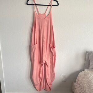 Free People Hotshot Pink Relaxed Pocket Jumpsuit